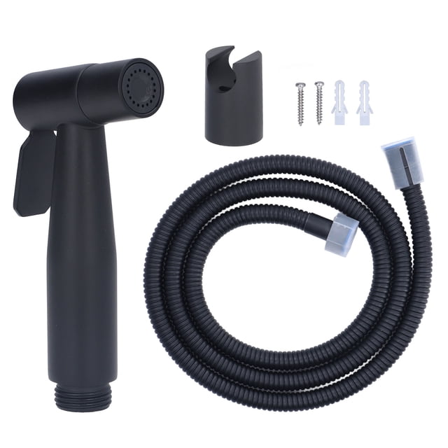 Pulvérisateur de Bidet pour Toilettes, Pulvérisateur de Bidet à Pression Réglable en Acier Inoxydable Installation Facile pour Toilettes pour Hôtel pour Salle de Bain Noir Mat