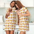 thumbnail image 4 of Honeii Hot Dog Print Women's Loose Short Sleeve Nightgown, Soft Cotton Sleepwear, Comfy Loose Fit Pajama Dress for Sleep and Lounge, 4 of 6