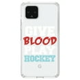 thumbnail image 1 of DistinctInk Clear Shockproof Hybrid Case for Google Pixel 4 XL (6.3" Screen) - TPU Bumper Acrylic Back Tempered Glass Screen Protector - Give Blood Play Hockey, 1 of 1