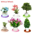 thumbnail image 4 of Manunclaims Round Flower Pot Tray, 13''/14'' Heavy Duty Flower Planter Stand Base Holder, Plant Pallet Caddy Plant Stand, 2 Styles - with/without Wheels, 4 of 7