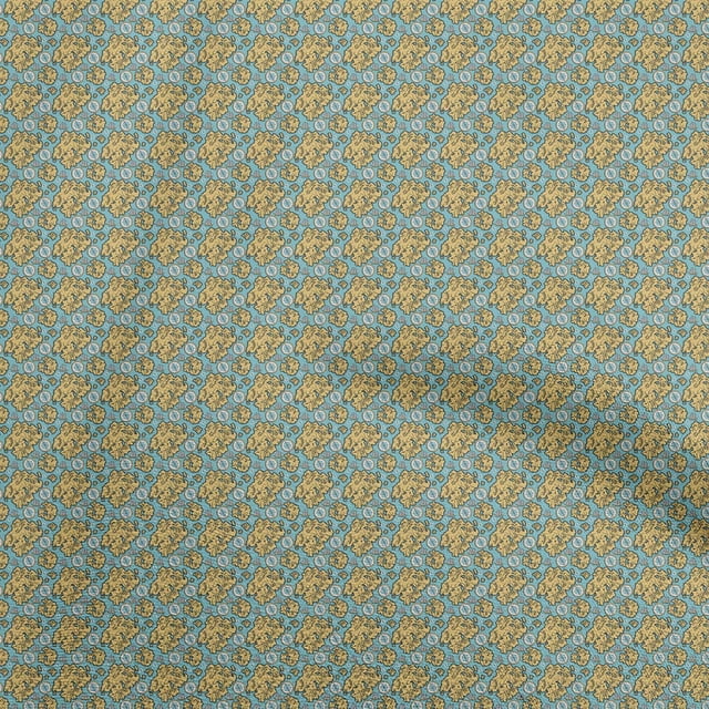 oneOone Cotton Silk Light Blue Fabric Retro Map Craft Projects Decor Fabric Printed By The Yard 42 Inch Wide