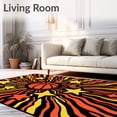 thumbnail image 2 of ODIKA 5'x7' Machine Washable Non-Slip Area Rug, Vivid Pop Art Basketball Blast with Comic Inspired and Dynamic Bursts High Traffic Rug with Pad, Black, 670132, 2 of 8