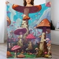 thumbnail image 3 of JEUXUS Mushroom Blanket Gift -  Cute Blankets for Girls &amp; Boys - Colorful Soft Fuzzy Throw for Couch, Sofa, 3 of 6
