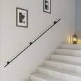 thumbnail image 3 of 8ft Iron Handrail for Steps Stair Railing Hand Rail Kit Black Outdoor Indoor, 3 of 10