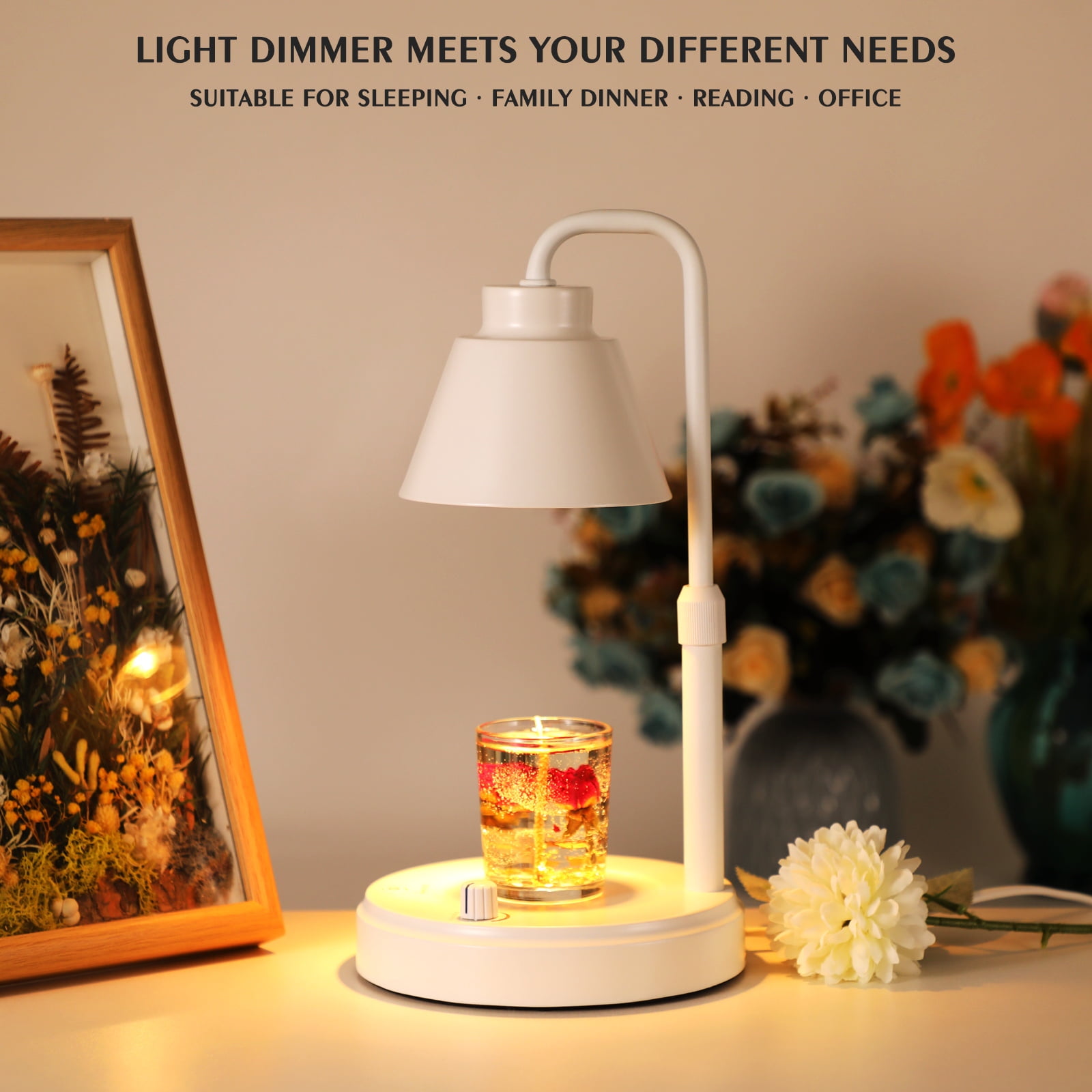 White Warmer, Gift Mother, with Candle Lamp, Lamp Gimify Warmer for Candle Timer, and Lamp 2