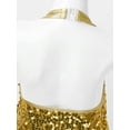 thumbnail image 6 of Aislor Kids Girls Halter Ruffles Sequins Gymnastics Leotard Tutu Skirted for Modern Jazz Ballet A Gold 14, 6 of 7