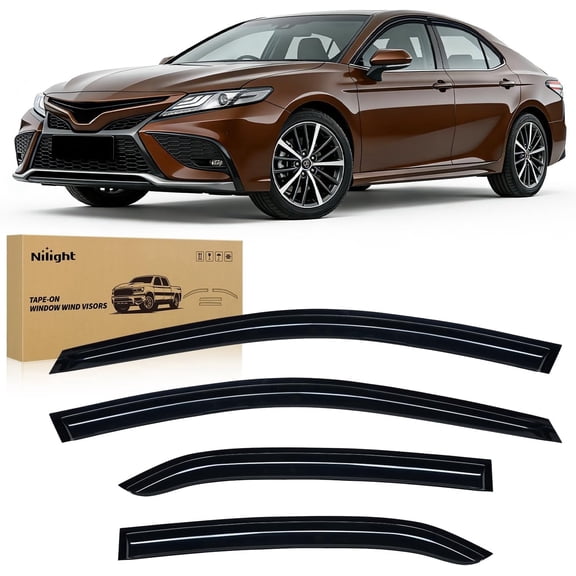 Nilight Window Rain Guards for Toyota Camry 2018-2024, Out-Channel Window Visors Vent Wind Deflectors-4PCS