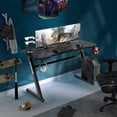 thumbnail image 4 of Gymax 47'' Gaming Desk Z-Shaped Computer Office Table w/ Gaming Handle Rack Black, 4 of 10