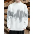 thumbnail image 4 of Suéteres de cuello alto blancos para hombre, ropa con gráficos, suéteres de punto para hombre, un diseñador de lujo, cuello alto, invierno 2024, novedad X, 4 of 4