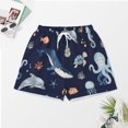 thumbnail image 3 of PRIYAL Ensembles de Pyjama pour Femmes Mignon Baleine Pieuvre Satin Soie Manches Courtes et Pantalons, 3 of 5