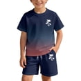 thumbnail image 5 of Ulitacool 2-3 Years Toddler Outfits For Girl Short Sleeve Gradient Print Crewneck Tops Lightweight Shorts Summer Sportwear Basic Clothing Navy, 5 of 6