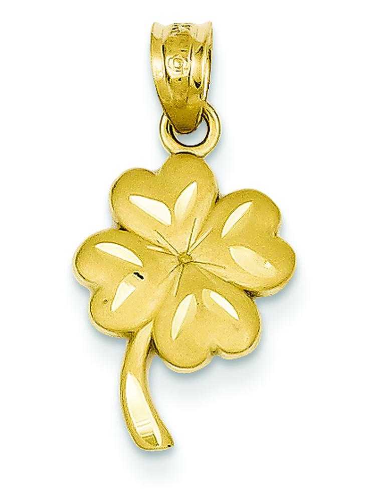 14K Gold 4 Leaf Clover Charm Good Luck 