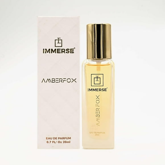 Immerse Amber Fox Eau De Parfum For Men & Women 20ml, 0.67 Fl.oz. | Premium Long Lasting Unisex Perfume - With Mandarin Orange, Freesia & Musk Notes | Perfect Gift For Birthday, Anniversary