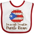 thumbnail image 3 of Inktastic I'm So Cute, I Must Be Puerto Rican Sunflower Boys or Girls Baby Bib, 3 of 4