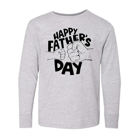 Inktastic Happy Father's Day Parent-Child Fist Bump Long Sleeve Youth T-Shirt