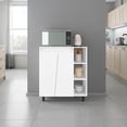 thumbnail image 2 of Cesna Buffet-Armoire pour Micro-Ondes avec Rangement Bois d'Ingénierie Blanc, 2 of 7