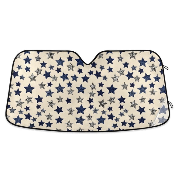 ALAZA Leopard Stars Pattern Car Windshield Sun Shade Foldable UV Ray Sunshade Visor Protector 55 x 27.6in