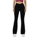 thumbnail image 1 of Amzcrzy Pantalones Yoga Mujer Color Liso - Cintura Elástica, Control Abdominal, Corte Acampanado, Leggings Elásticos Cómodos, Bolsillos S-2XL Negro, 1 of 6