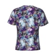 thumbnail image 6 of Qekee Purple Marble Texture Classic Fit T-Shirt Men's Shirt Men's Tight Short Sleeves for Exercise, Running, Mountaineering - Purple Marble Texture, 6 of 9