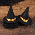 thumbnail image 1 of 6 uds Mini sombreros de bruja de fieltro botella de vino hecha a mano decoración para Halloween Diy accesorios para el cabello manualidades suministros para fiesta de Halloween, 1 of 2
