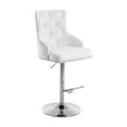 thumbnail image 3 of Baroque Brilliance Modern, Contemporary Velvet Upholstered Adjustable Bar/Counter Stool with Chrome Metal Base, 20.5" W x 22" D x 42"- 50" H, 3 of 4