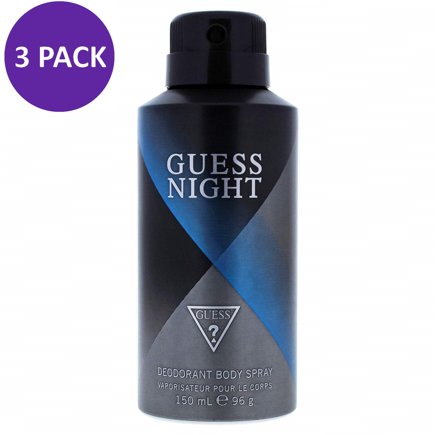 Guess Night By Guess Deodorant Body Spray for Men, 5 Oz (3 PACK