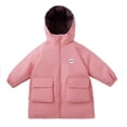 thumbnail image 2 of NAISIBABY Boys Girls Padded Coat, Hooded Reversible Windproof Waterproof Winter Warm Knee-Length Parka Jacket Pink 11T, 2 of 3