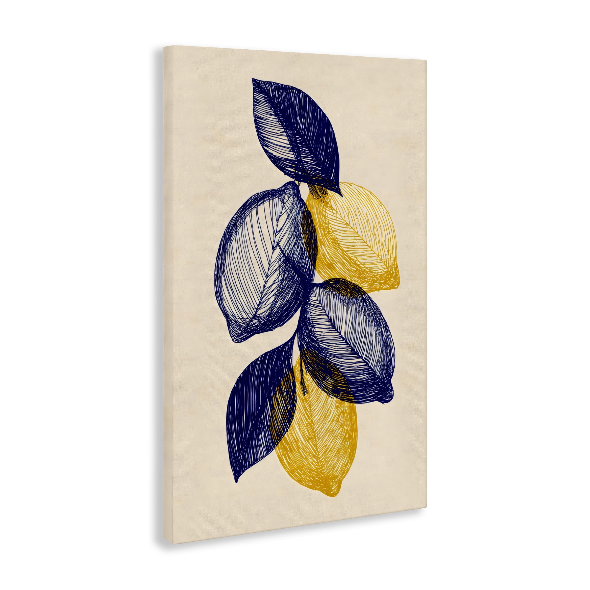 Stupell Industries Navy Lemons Botanical Sketch Canvas Wall Art, design by Petal Prints Design