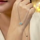 thumbnail image 5 of JeenMata Hermoso collar con colgante de solitario con piedra natal de diciembre de talla redonda de 1 quilate, topacio azul, chapado en oro blanco de 18 quilates, para mujer y adulto, 5 of 6