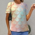 thumbnail image 6 of Mermaid Fish Scales Women's T-Shirt Short Sleeve T Shirts Tops Tee Ladies Loose T, 6 of 6