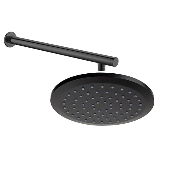 Regadera Redonda con Tubo para Baja Presión, Regadera de Acero Aliado, Cuello para regadera con Chapetón en Acero Inoxidable CNX RC311 + CUE-014