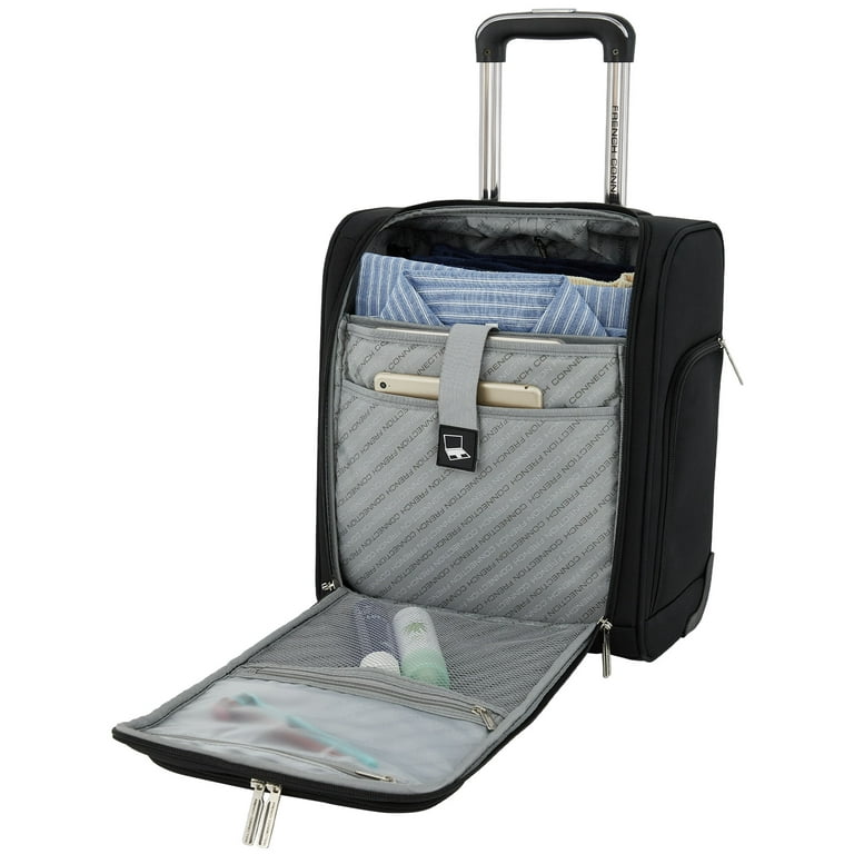 French Connection 16 Inch Under Seater Luggage, Black photo 4