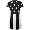 thumbnail image 2 of Black and White American Flag Juniors V-Neck Beach Cover-Up Dress, 2 of 2