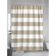 thumbnail image 5 of Khaki and Shower Curtain, White Stripe Waterproof Shower Curtain Set with 12 Hooks Lightweight Washable Fabric Shower Curtains for Bathroom 36x72 Inches, 5 of 6