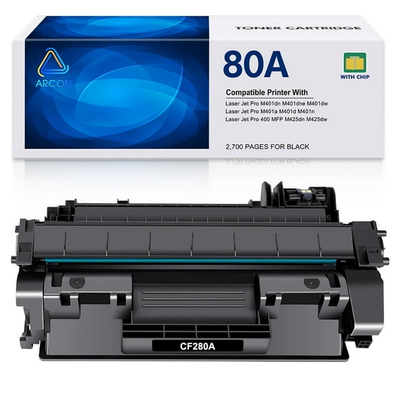 Stand-Yield | 80A Toner Cartridge Compatible for HP 80X CF280X 80A CF280A Pro 400 M401A M401D M401N M401DNE MFP M425DN Printers (Black, 1-Packs)