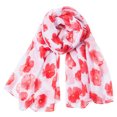 thumbnail image 1 of Qarigey Estampado de amapola para mujer Moda para mujer Maxi Bufanda Envoltura Pareo Largo Cálido Accesorios de disfraces blanco Qarigey PS9112-03, 1 of 1