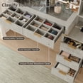 thumbnail image 5 of OKD Makeup Vanity Desk with Lights and Mirror, Vanity Table with 5 Drawers and Charging Station for Bedroom,Alder White, 5 of 7
