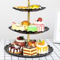 thumbnail image 2 of Billuyoard Soporte de plástico para cupcakes de 3 niveles, de postre, mini pasteles, torre de exhibición de dulces de frutas para fiesta de Herramientas y accesorios para hornear negro Billuyoard HA3934-02B, 2 of 6