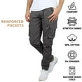 thumbnail image 3 of 3-Pack Men's Flex-Stretch Cotton Cargo Pants, 31-Inch Inseam - Comfortable and Durable, 3 of 7
