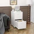 thumbnail image 5 of 2 Drawer Mobile File Cabinet with Lock, Metal Filing Cabinets with Wheels, White Rolling Storage Cabinet, Under Desk Vertical File Cabinet for Home Office, Lockable Steel Two Drawer for Letter Size, 5 of 8