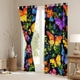 thumbnail image 3 of Homewish Graffiti Butterfly Black Out Curtains,Colorful Flower Floral Curtains Pack of 2 (42x63 Each),Oil Painting Bedroom Curtains For Kids,Microfiber Bedroom Decor, 3 of 6