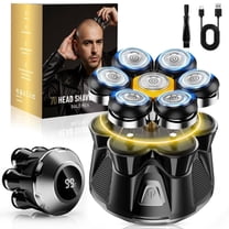 Nogroa Head Shavers for Men, Magnetic Electric Bald Razor, 7D Rotary Cordless Shaver, Rechargeable Grooming Kit for Mens Scalp/Face/Beard, Close Shaving, PX7 Waterproof, Wet/Dry, LED Display