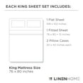 thumbnail image 6 of 100% Cotton Percale Sheets King Size, Dark Blue, Deep Pocket, 4 Piece - 1 Flat, 1 Deep Pocket Fitted Sheet and 2 Pillowcases, Crisp Cool and Strong Bed Linen, 6 of 7