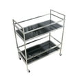 thumbnail image 2 of Pasargad Home Luxe Glass & Steel Serving Table, Black, 2 of 4