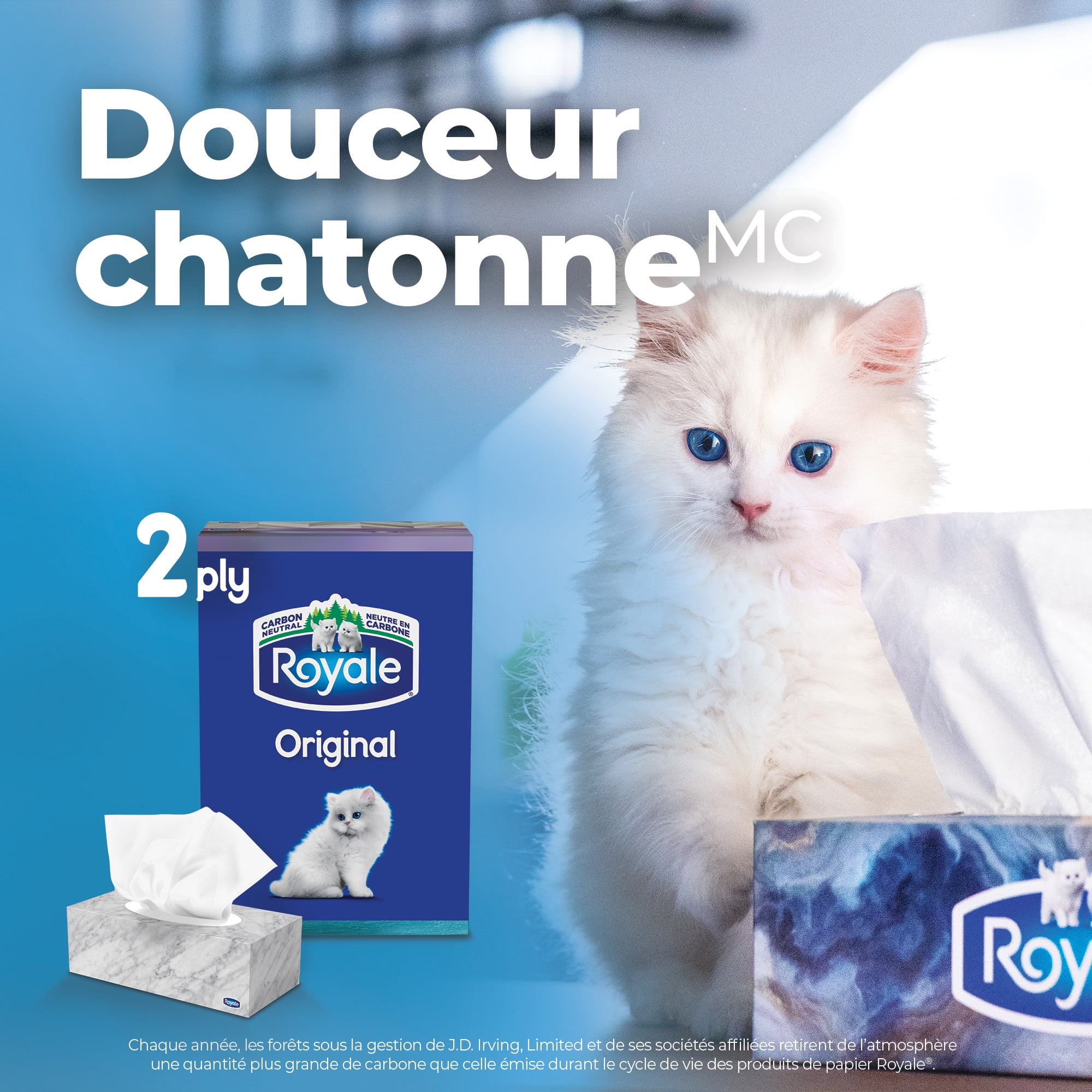 Royale Original, 2 Ply Facial Tissue, 18 Flat Boxes, 126 Tissues per Box, 2268 tissues per pack