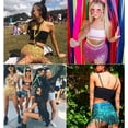 thumbnail image 4 of Faldas con borlas de lentejuelas para mujer, bufanda de cadera con flecos Rave para festival, 4 of 4