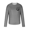 thumbnail image 4 of Pisexur Chandail à Manches Longues Homme Tissu de Haute Qualité T-Shirt à Manches Longues Homme, Haut Imprimé à Manches Longues pour Homme Haut/chemise à Col Rond à Manches Longues Gris, P, 4 of 4