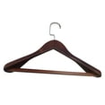 thumbnail image 1 of Percha de madera con hombros anchos | Madera maciza | Antideslizante | 40x5,5x24cm | Organizador de abrigos de alta resistencia | Diseño vintage | Para chaquetas y ropa | Paquete individual, 1 of 1