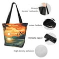 thumbnail image 4 of Honeii Tropical Sunset Paradise Print Women Top Handle Satchel Handbags,Fashion Handbag,Messenger Tote Bag Purse for Women,Shoulder Bag Handbag for Travel, Work, 4 of 6