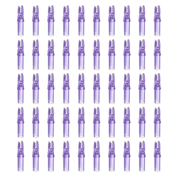 Archery Arrow Nocks 6.2mm 0.244" Insert Arrow Nock Replacement for Shooting, Transparent Purple, 50 Pack